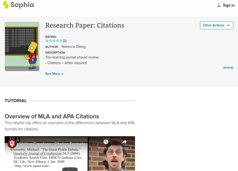 Sophia: Research Paper: Citations Website Sophia: Research Paper: Citations Website