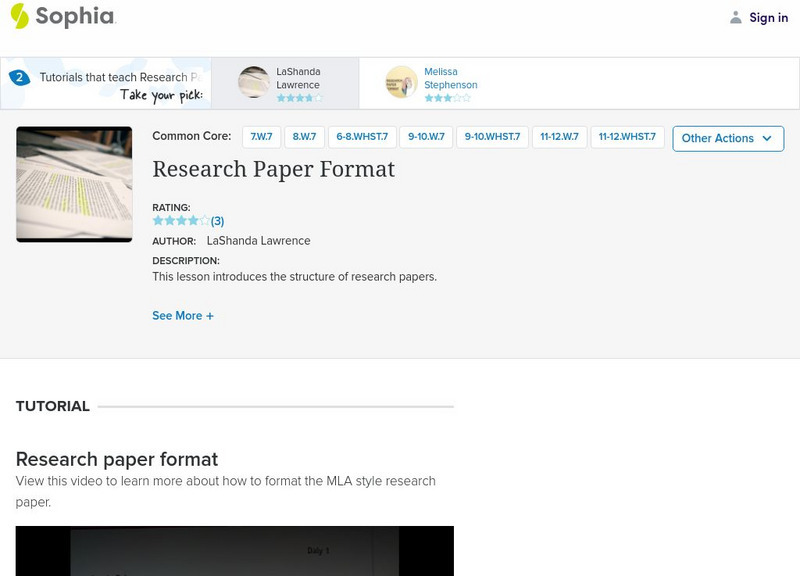 Sophia: Research Paper Format Website Sophia: Research Paper Format Website