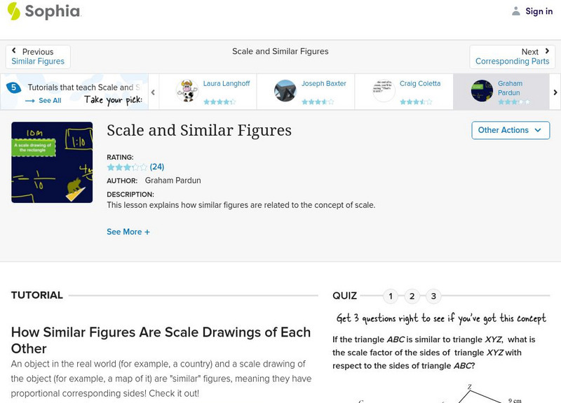 Sophia: Scale and Similar Figures Instructional Video Sophia: Scale and Similar Figures Instructional Video