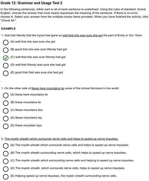 Holt, Rinehart and Winston: Grade 12: Grammar and Usage Test 2 Unknown Type Holt, Rinehart and Winston: Grade 12: Grammar and Usage Test 2 Unknown Type