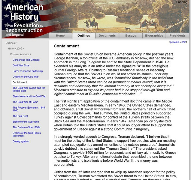 American History: Outlines: Containment Website American History: Outlines: Containment Website