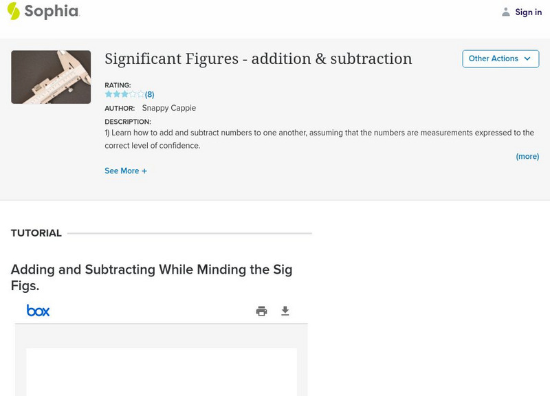 Sophia: Significant Figures Addition & Subtraction PPT Sophia: Significant Figures Addition & Subtraction PPT