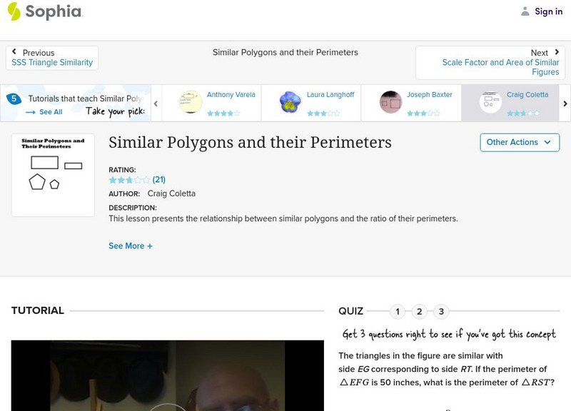 Sophia: Similar Polygons and Their Perimeters Instructional Video Sophia: Similar Polygons and Their Perimeters Instructional Video