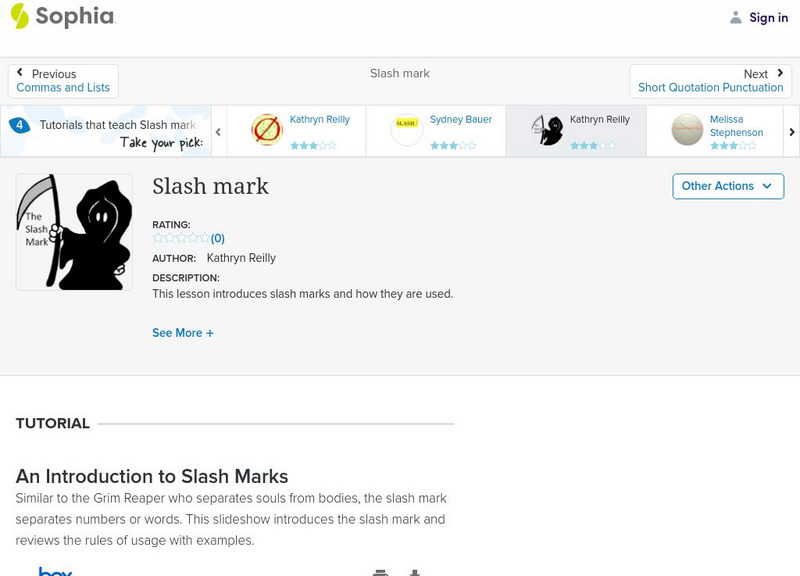 Sophia: Slash Mark PPT