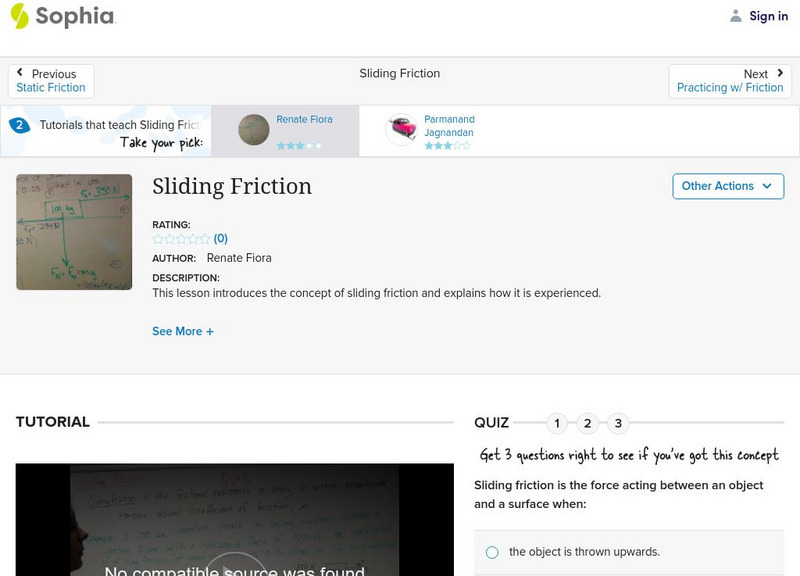 Sophia: Sliding Friction Instructional Video