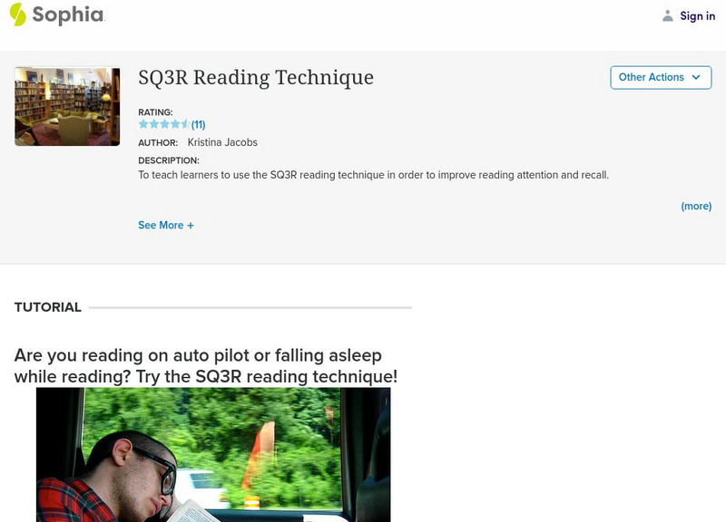 Sophia: Sq3 R Reading Technique Website Sophia: Sq3 R Reading Technique Website
