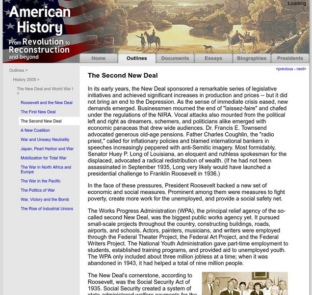 American History: Outlines: The Second New Deal Website American History: Outlines: The Second New Deal Website