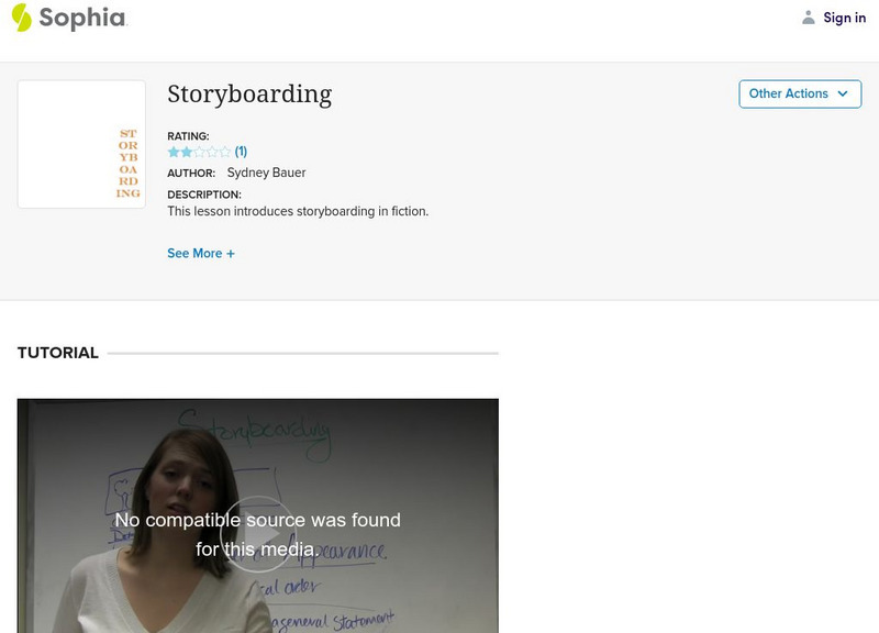 Sophia: Storyboarding Instructional Video Sophia: Storyboarding Instructional Video