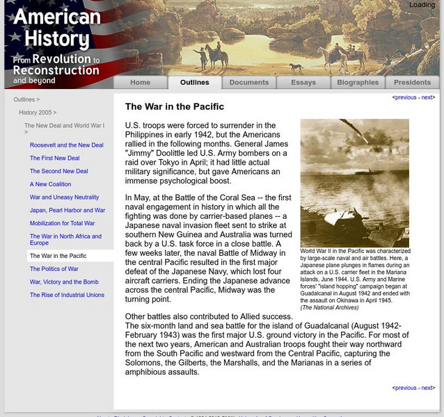 American History: Outlines: The War in the Pacific Website American History: Outlines: The War in the Pacific Website