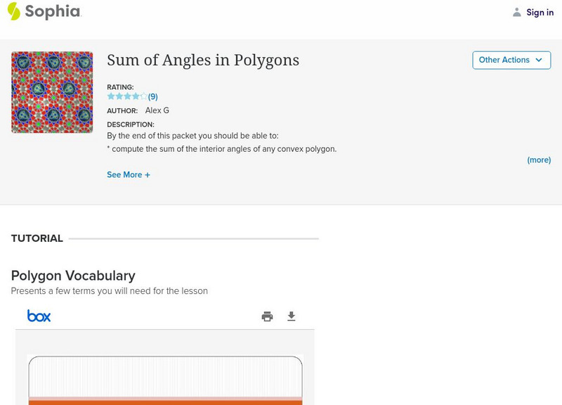 Sophia: Sum of Angles in Polygons Interactive Sophia: Sum of Angles in Polygons Interactive