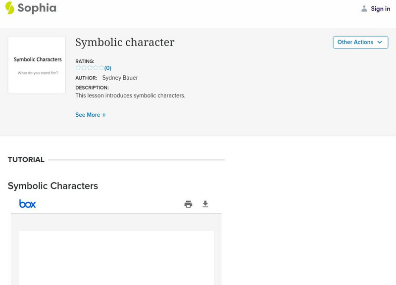 Sophia: Symbolic Character PPT Sophia: Symbolic Character PPT