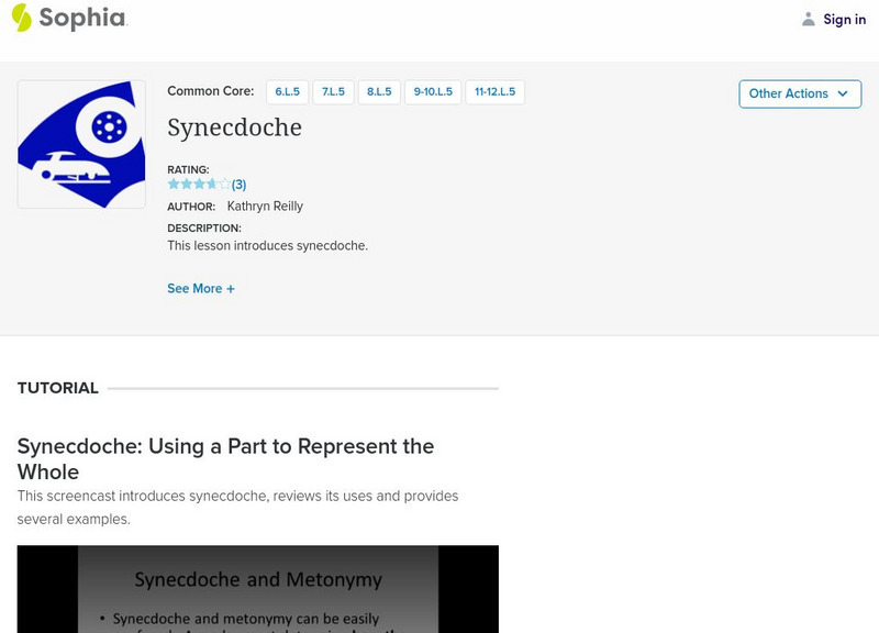Sophia: Synecdoche Instructional Video Sophia: Synecdoche Instructional Video