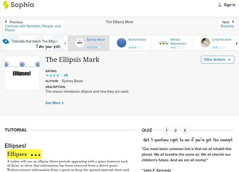 Sophia: The Ellipsis Unit Plan Sophia: The Ellipsis Unit Plan