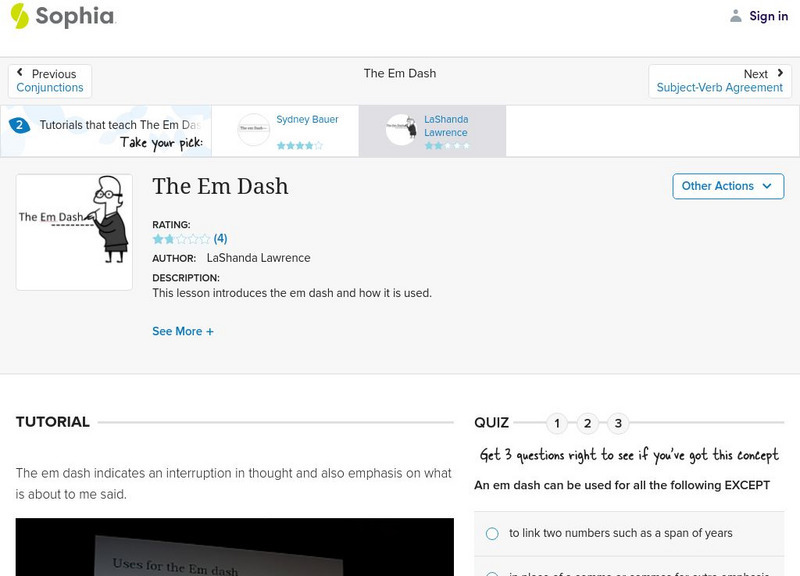 Sophia: The Em Dash Unit Plan