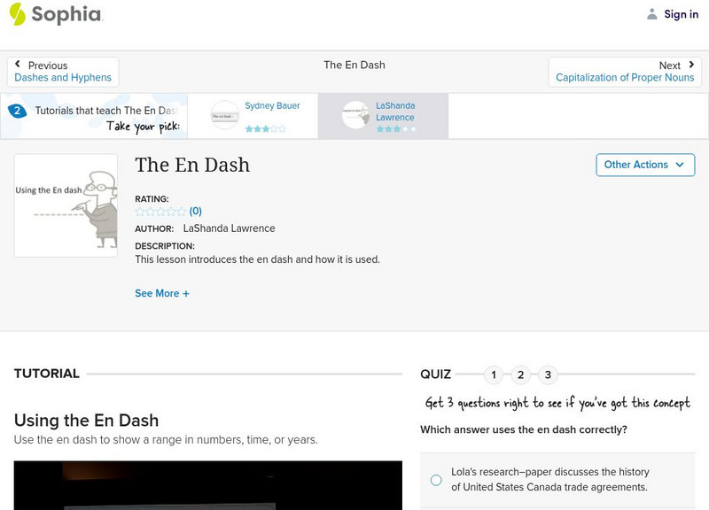 Sophia: The en Dash Unit Plan