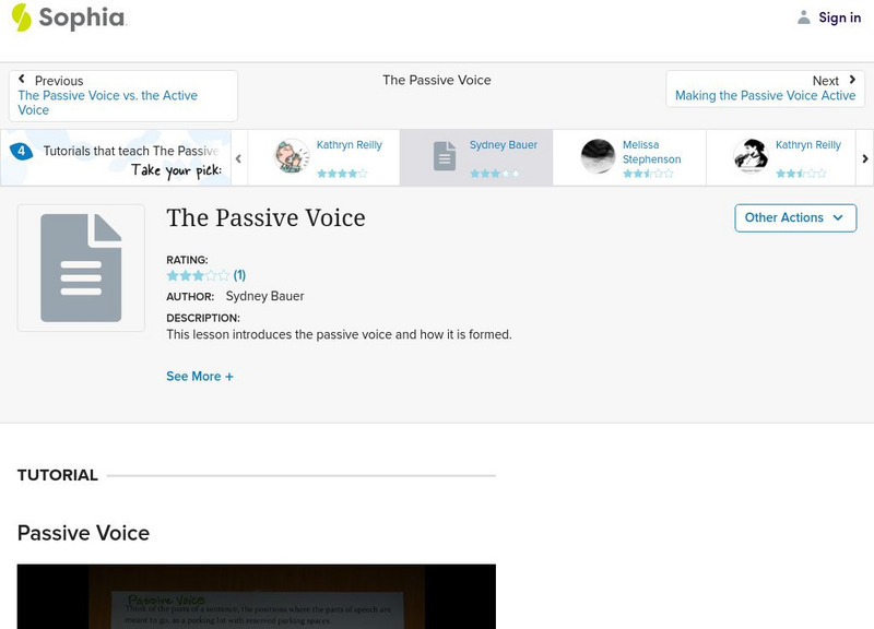 Sophia: The Passive Voice PPT Sophia: The Passive Voice PPT