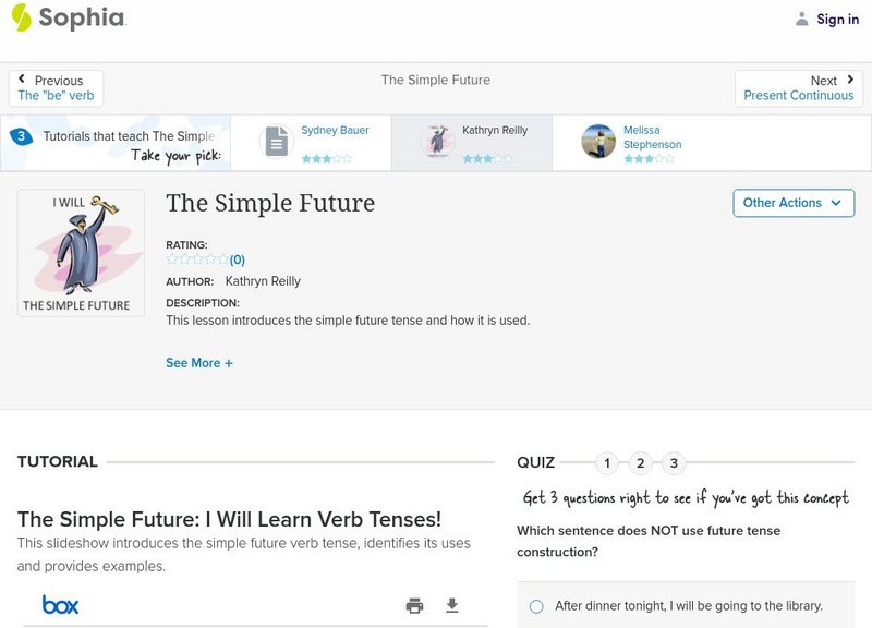 Sophia: The Simple Future Unit Plan Sophia: The Simple Future Unit Plan