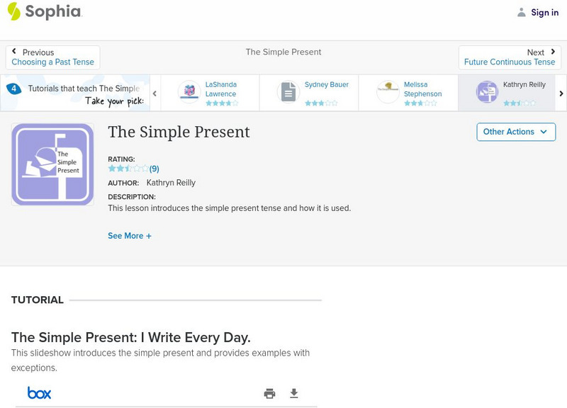 Sophia: The Simple Present PPT Sophia: The Simple Present PPT