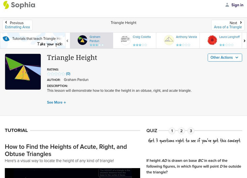 Sophia: Triangle Height Instructional Video Sophia: Triangle Height Instructional Video