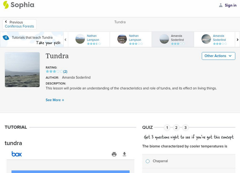 Sophia: Tundra Unit Plan Sophia: Tundra Unit Plan