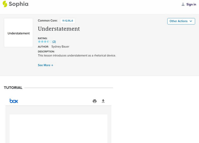 Sophia: Understatement PPT