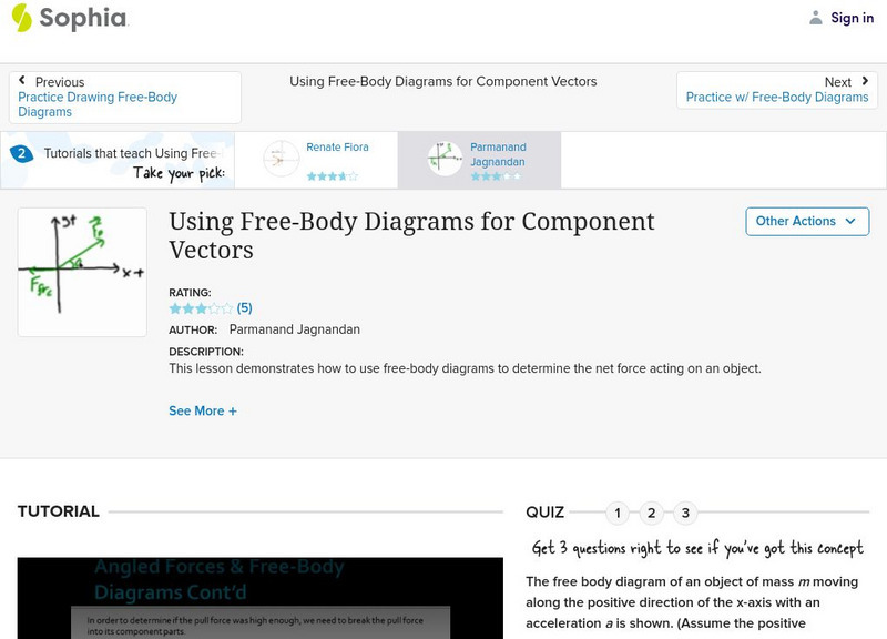 Sophia: Using Free Body Diagrams for Component Vectors Instructional Video
