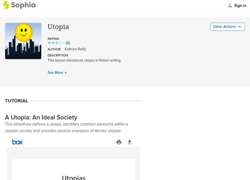 Sophia: Utopia Graphic Sophia: Utopia Graphic