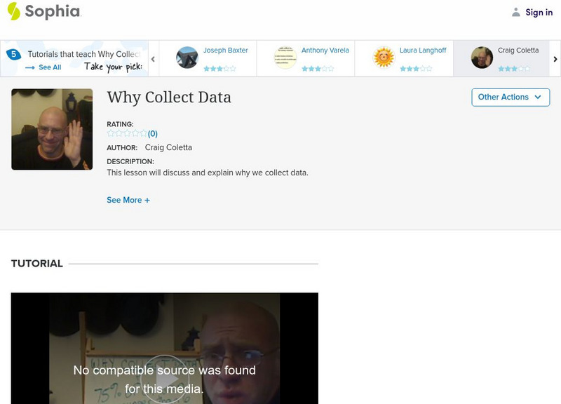 Sophia: Why Collect Data Tutorial Instructional Video Sophia: Why Collect Data Tutorial Instructional Video