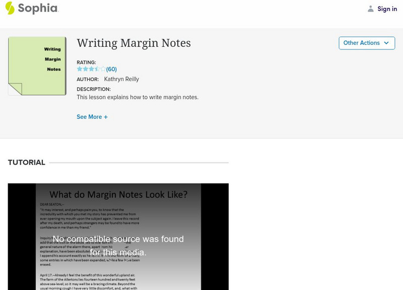 Sophia: Writing Margin Notes Instructional Video Sophia: Writing Margin Notes Instructional Video
