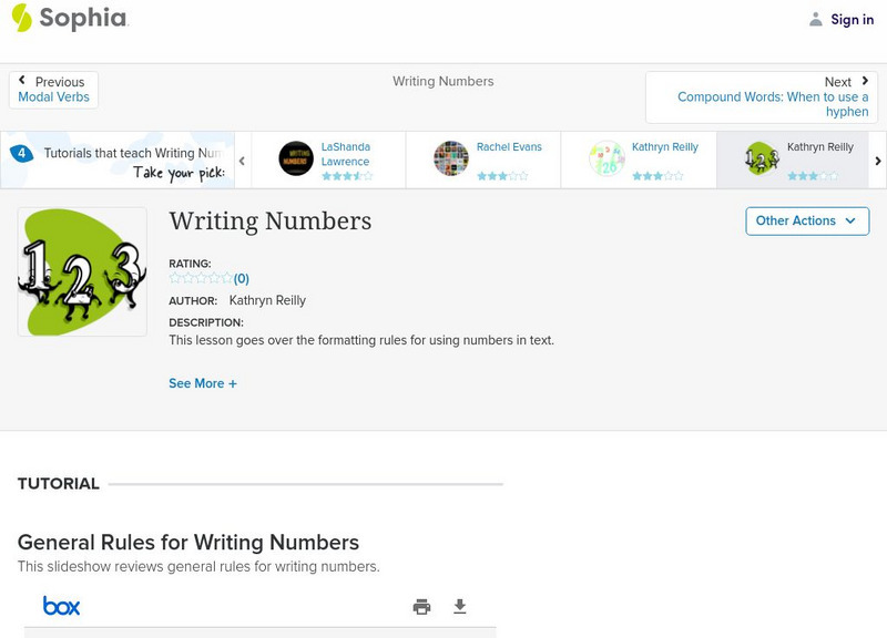 Sophia: Writing Numbers PPT Sophia: Writing Numbers PPT