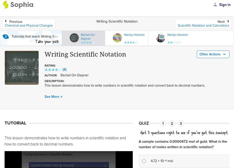 Sophia: Writing Scientific Notation Instructional Video Sophia: Writing Scientific Notation Instructional Video