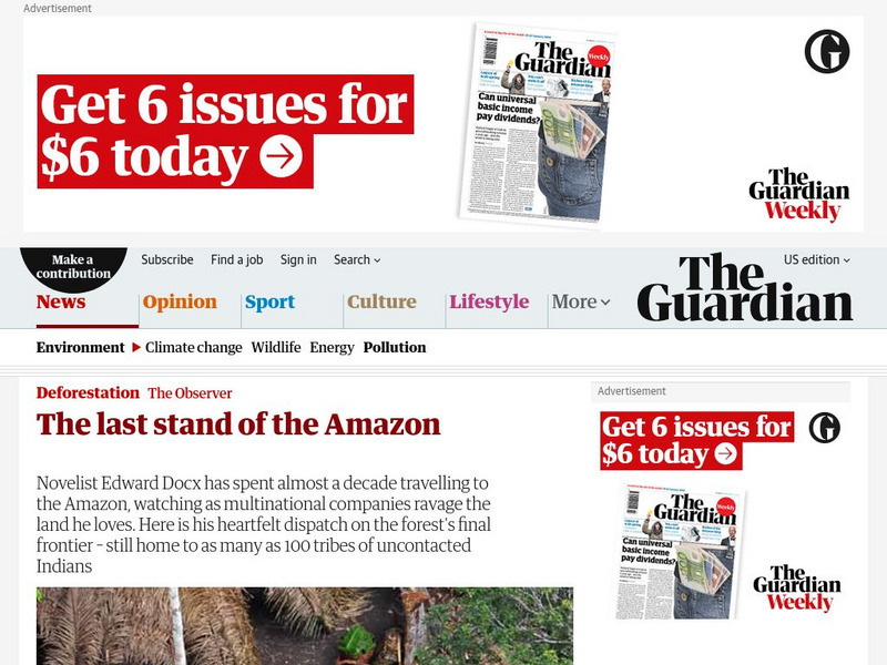 Guardian: The Last Stand of the Amazon Article Guardian: The Last Stand of the Amazon Article