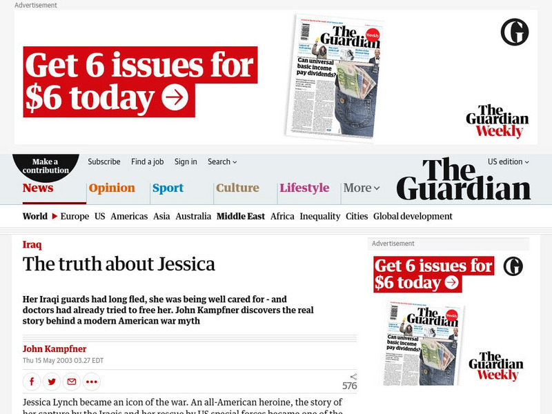 Guardian: The Truth About Jessica Lynch Article Guardian: The Truth About Jessica Lynch Article