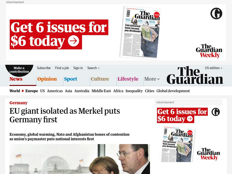 Guardian: Eu Giant Isolated as Merkel Puts Germany First Article Guardian: Eu Giant Isolated as Merkel Puts Germany First Article