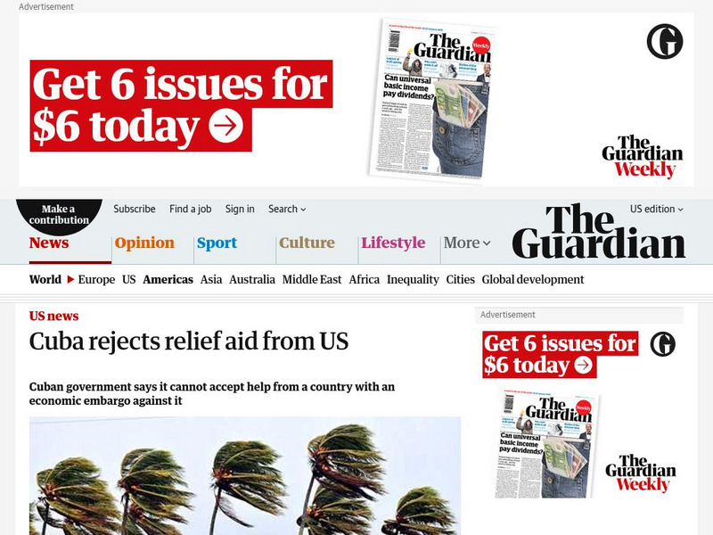Guardian: Cuba Rejects Relief Aid From Us Article Guardian: Cuba Rejects Relief Aid From Us Article