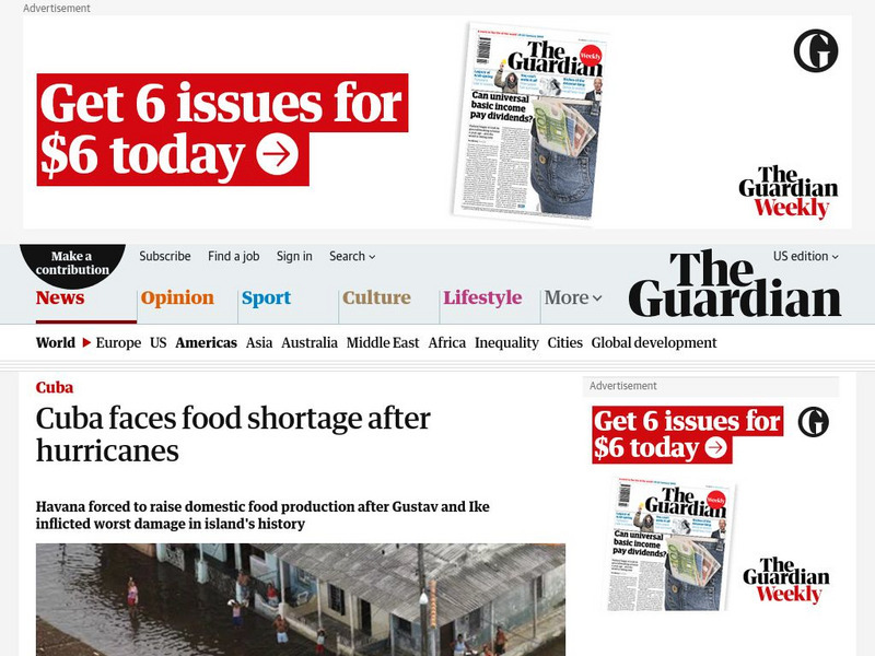Guardian: Cuba Faces Food Shortage After Hurricanes Article Guardian: Cuba Faces Food Shortage After Hurricanes Article