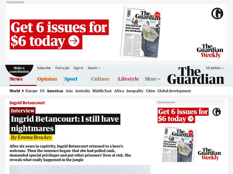 Guardian: Ingrid Betancourt Interview Article Guardian: Ingrid Betancourt Interview Article