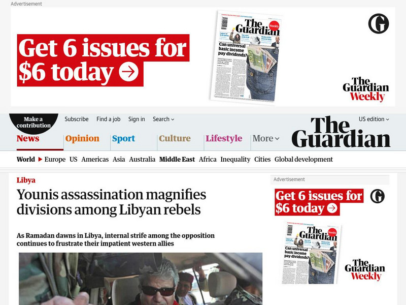Guardian: Younis Assassination Magnifies Division Article Guardian: Younis Assassination Magnifies Division Article