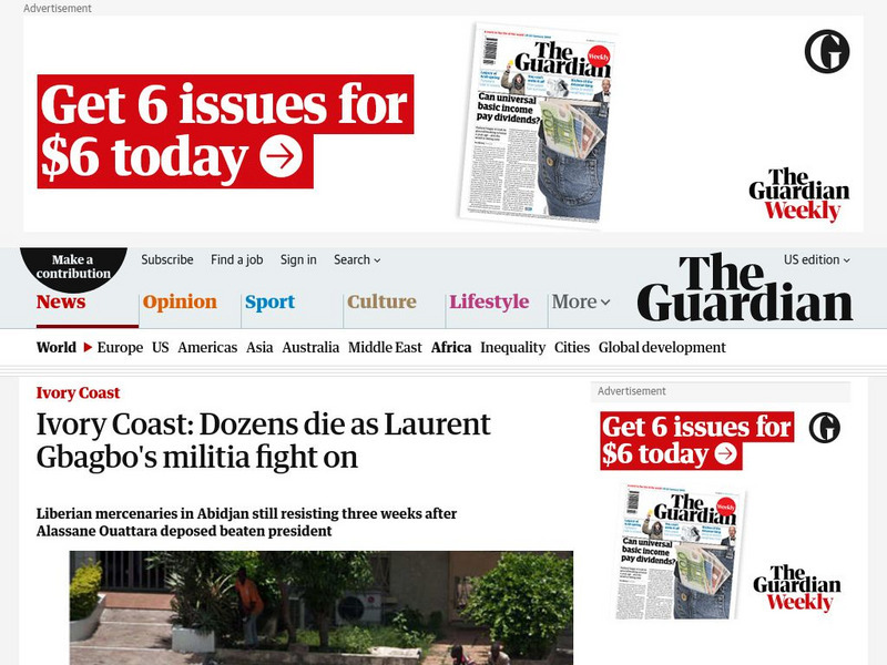 Guardian: Dozens Die as Laurent Gbagbo's Militia Fight On Article