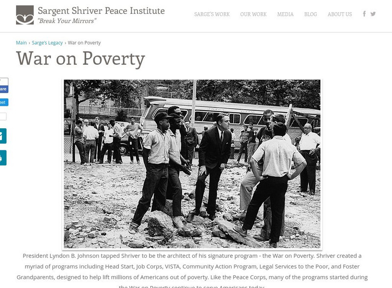 Sargent Shriver: War on Poverty Website Sargent Shriver: War on Poverty Website