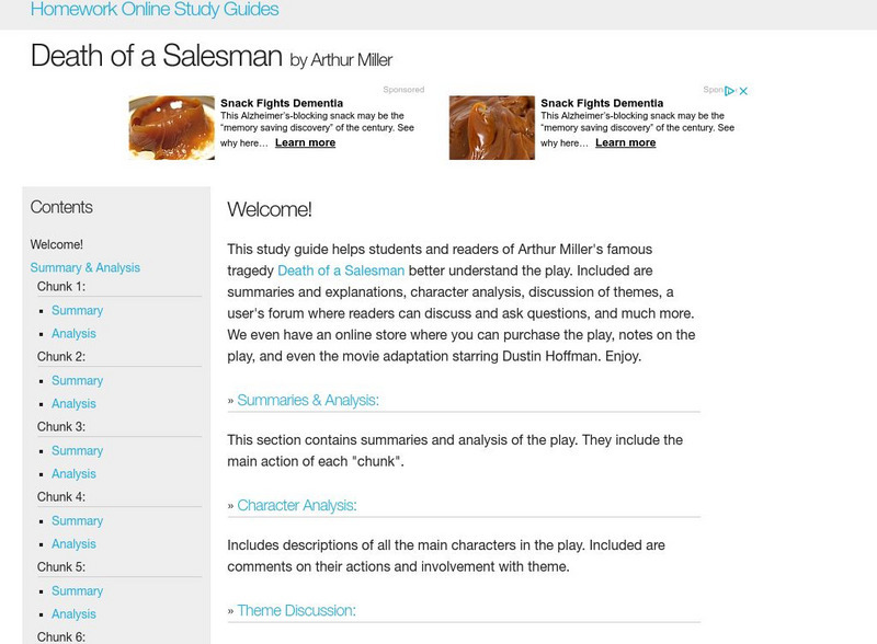 Homework Online: Miller's "Death of a Salesman" Unit Plan Homework Online: Miller's "Death of a Salesman" Unit Plan
