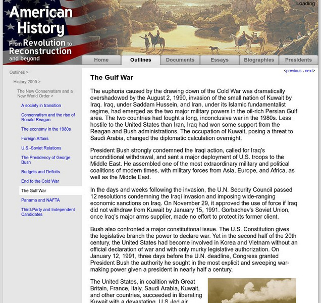 American History: Outlines: The Gulf War Website American History: Outlines: The Gulf War Website