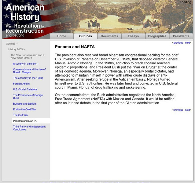 American History: Outlines: Panama and Nafta Website
