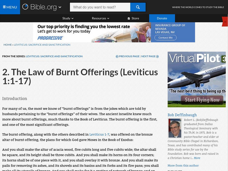 Bible.org: The Law of Burnt Offerings Website