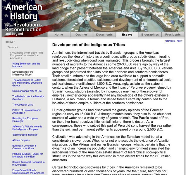 American History: Essays: Development of the Indigenous Tribes eBook