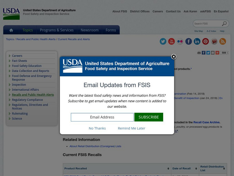 Fsis Recalls: Meat, Poultry and Egg Products Website Fsis Recalls: Meat, Poultry and Egg Products Website