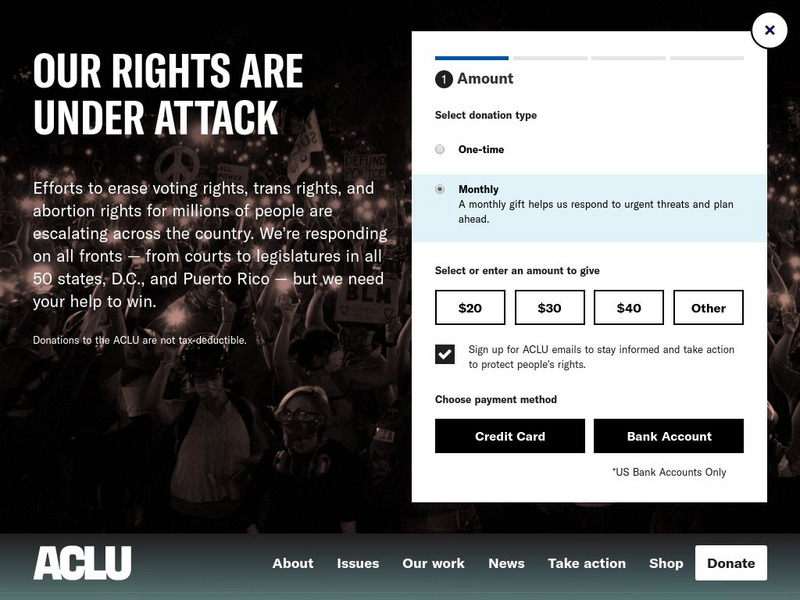 Aclu: American Civil Liberties Union Website Aclu: American Civil Liberties Union Website