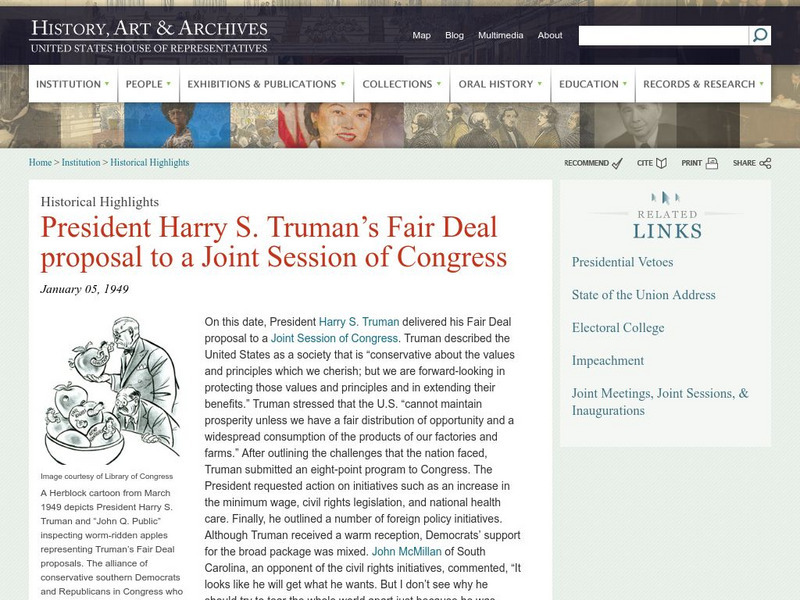 History, Art, and Archives: President Harry Truman's Fair Deal Proposal Website History, Art, and Archives: President Harry Truman's Fair Deal Proposal Website
