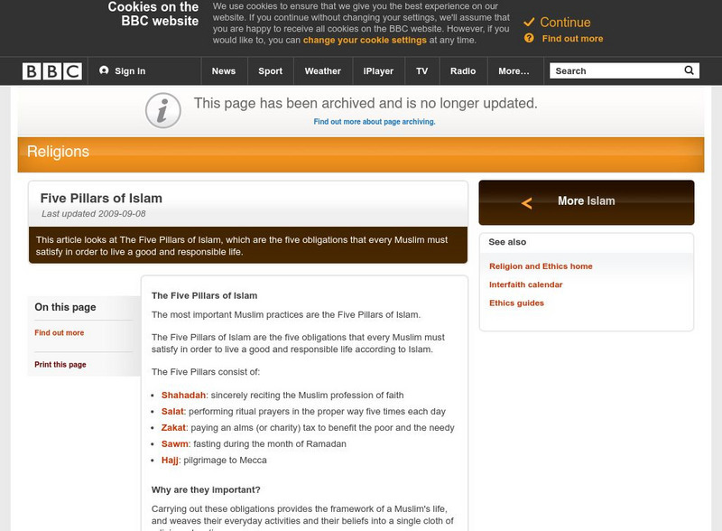 Bbc: Religions: Five Pillars of Islam Website Bbc: Religions: Five Pillars of Islam Website