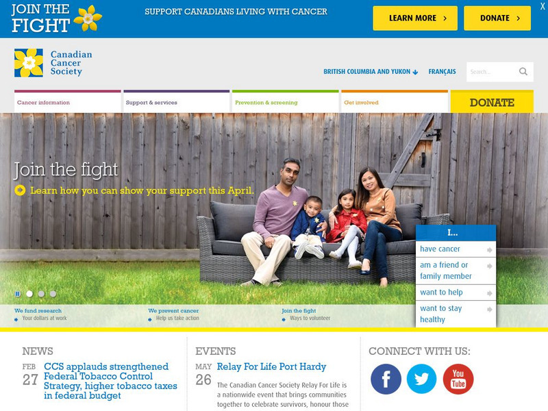 Canadian Cancer Society Website Canadian Cancer Society Website